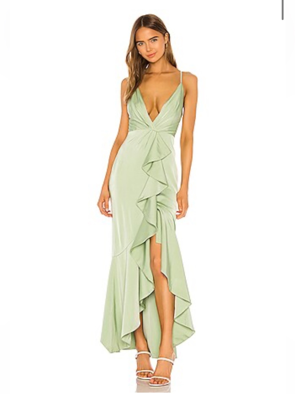 Revolve NBD Light Me Up Gown in Pastel Sage size small